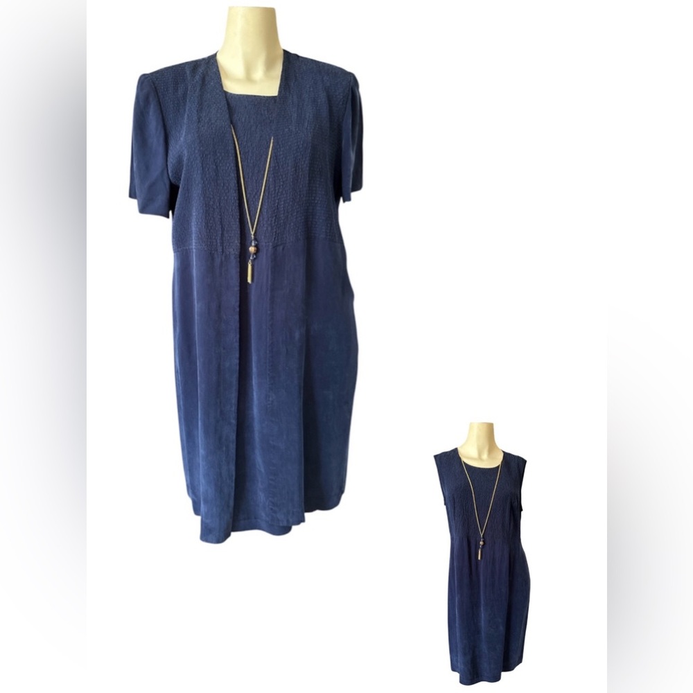 Vtg R&M Richards by Karen Kwong 2 piece set sleeveless dress and jacket women